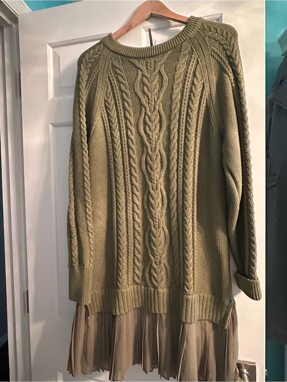 Anthropologie NWT Sold Out Loden Green Delphine Sweater Twofer Dress
